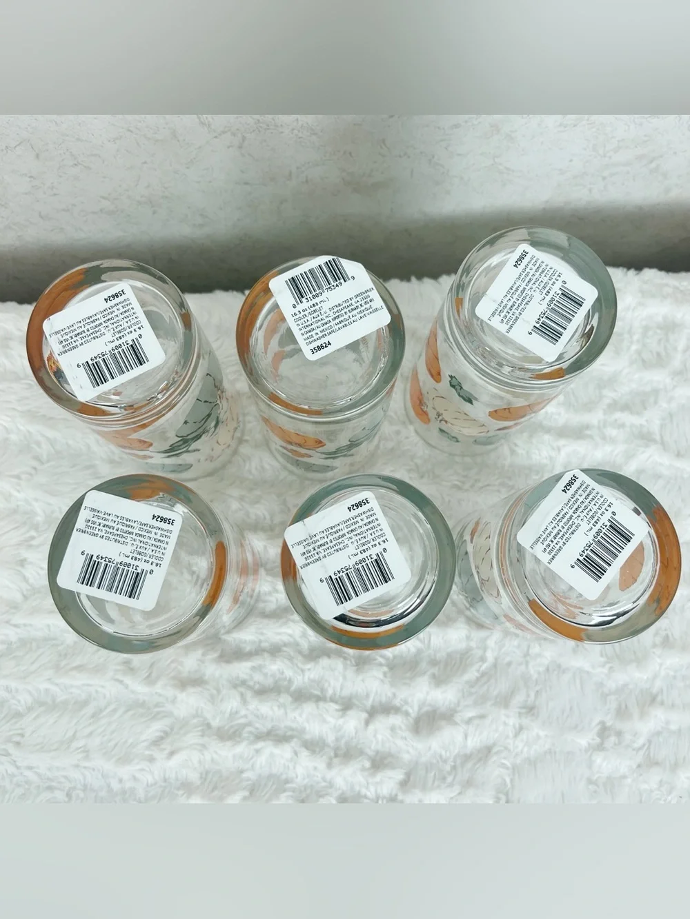 Libbey 6 Color Pumpkins Tumblers Drinking Glasses 16.3 Oz Fall Harvest Autumn